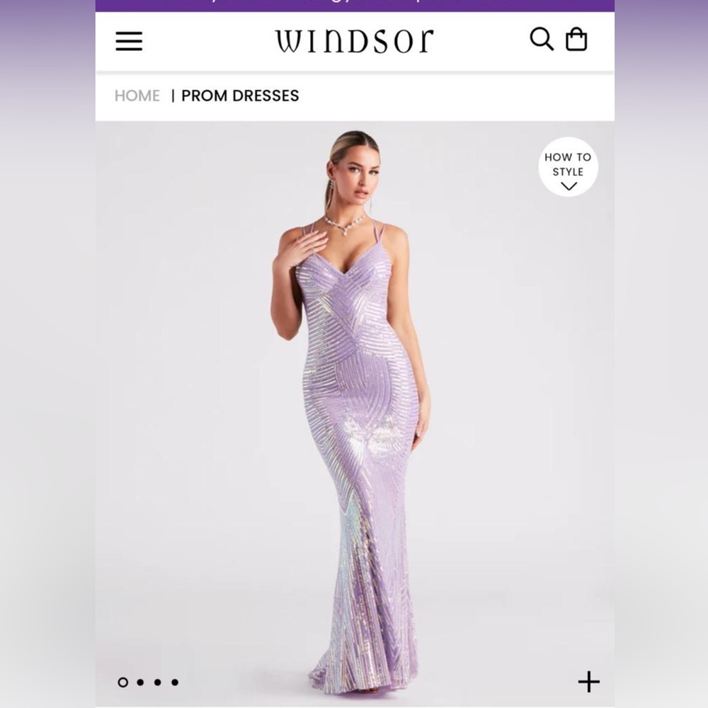 Windsor purple sparkly prom dress